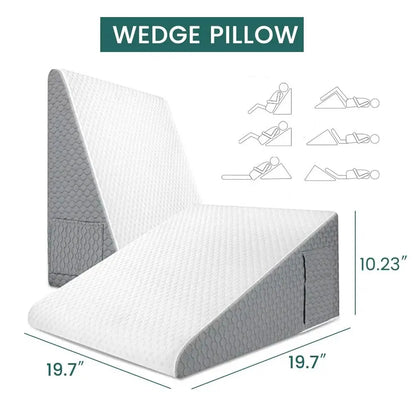 Wedge Pillow for Sleeping Acid Reflux after Surgery Triangle Elevated Pillow for Bedside Dormitory Office Air Layer Foam